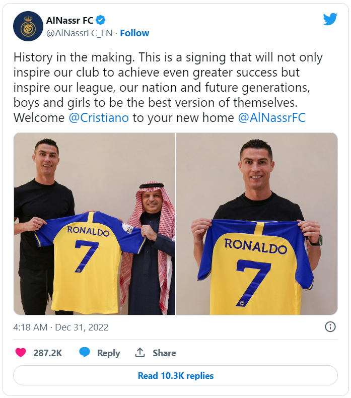 Không còn là tin đồn: Ronaldo chính thức là cầu thủ của Al-Nassr